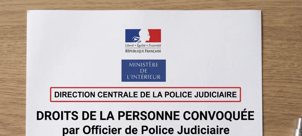 Une Convocation par Officier de Police Judiciaire COPJ-Belhaouci avocat penaliste